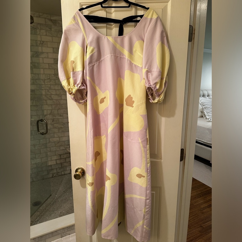 Lee Mathews floral print midi dress size 2